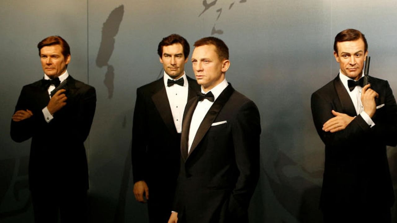 Wax figures of 4 actors who portrayed the James Bond character. Credit: Reuters Photo