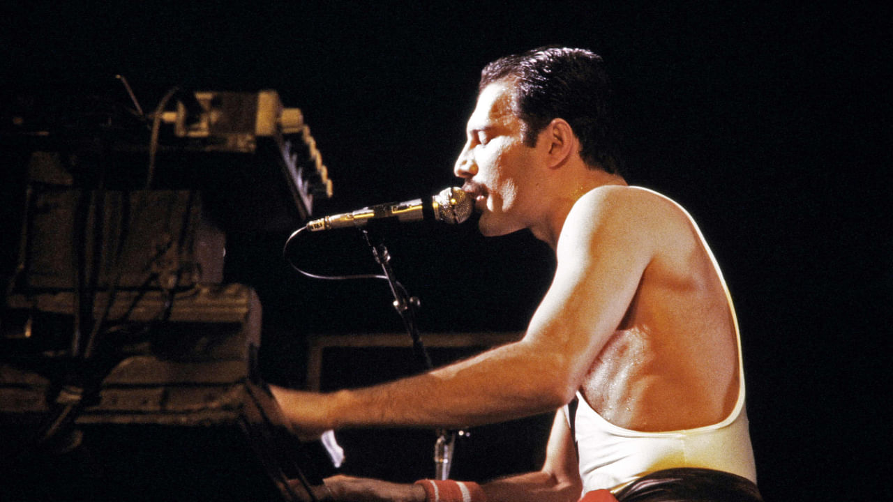 Freddie Mercury performs during a concert in 1984. Credit: AFP File Photo