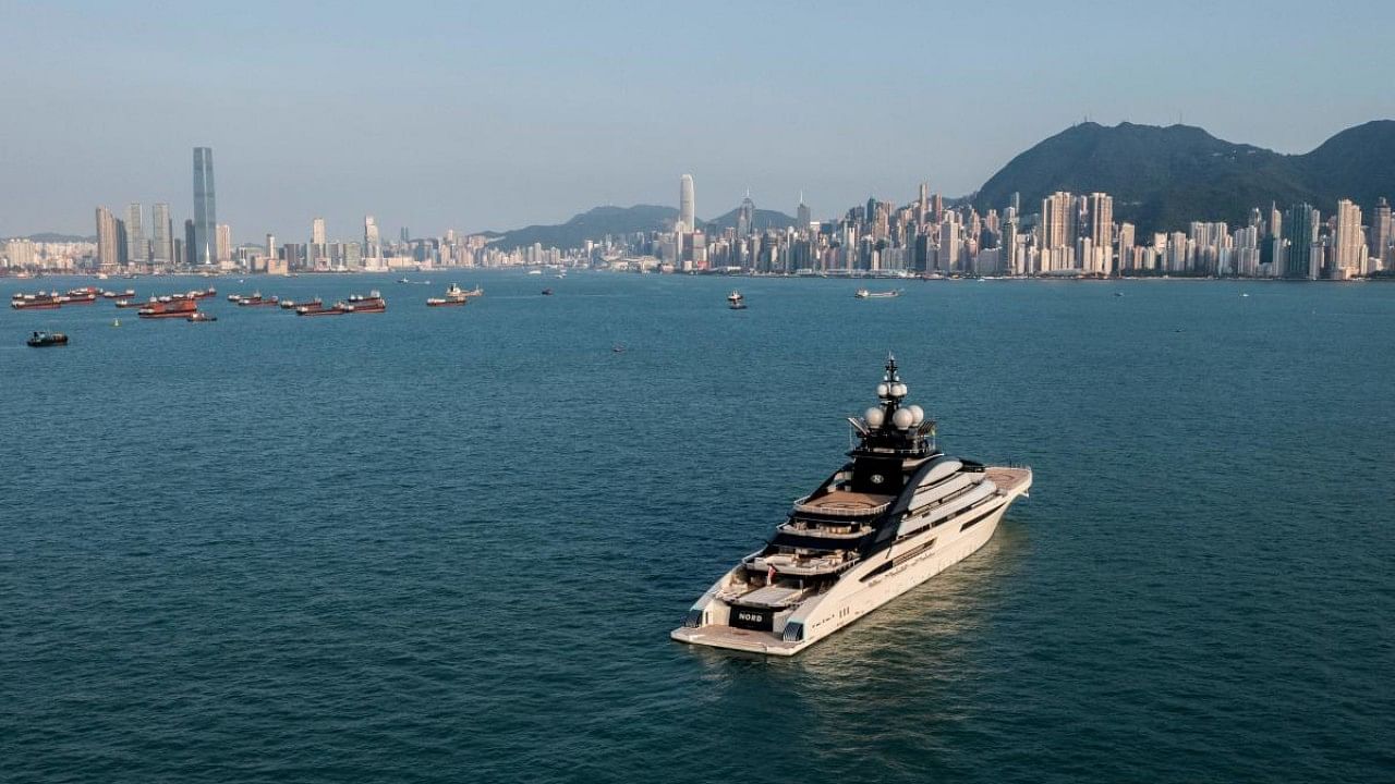 The vessel tracking website, Marine Tracker, showed the yacht, Nord, arrived in Hong Kong on October 5. Credit: AFP Photo