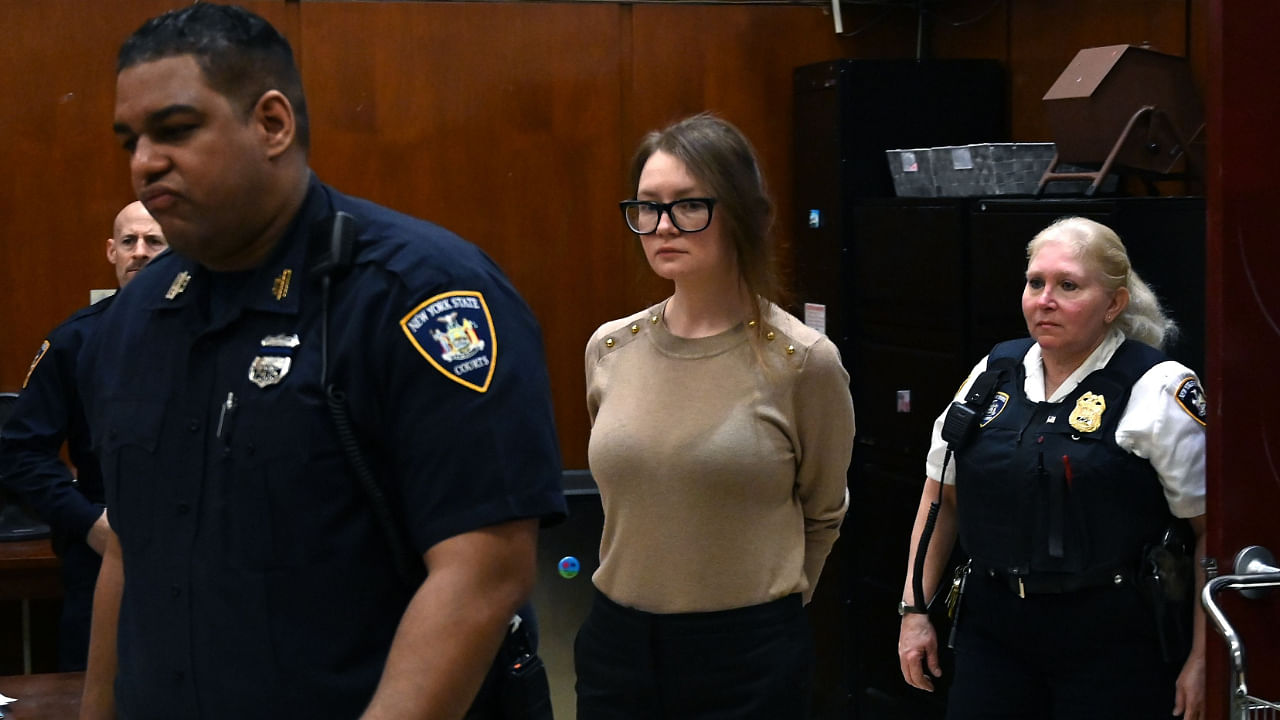 Anna Sorokin better known as Anna Delvey, the 28-year-old German national, whose family moved there in 2007 from Russia, is seen in the courtroom during her trial at New York State Supreme Court in New York on April 11, 2019. Credit: AFP Photo