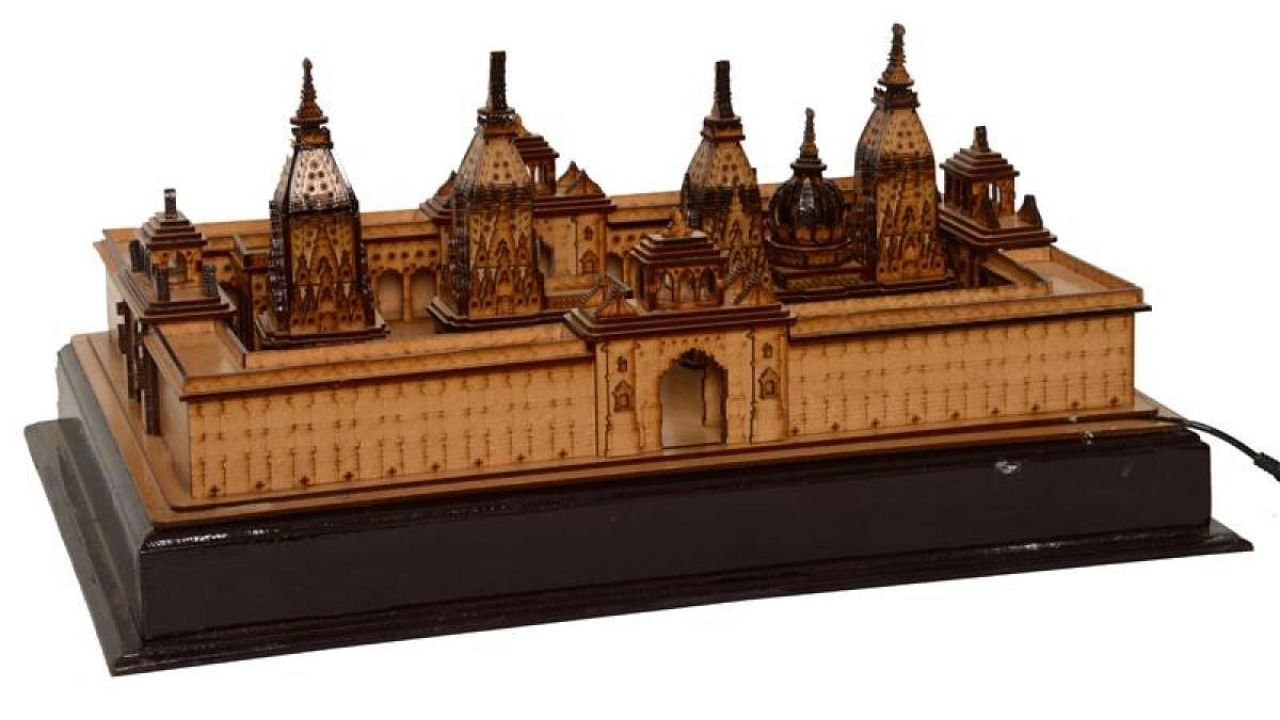 A wooden replica of Kashi Vishwanath Temple. Credit: Special Arrangement