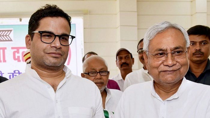 Poll strategist-turned-politician Prashant Kishor and Bihar Chief Minister Nitish Kumar. Credit: PTI Photo