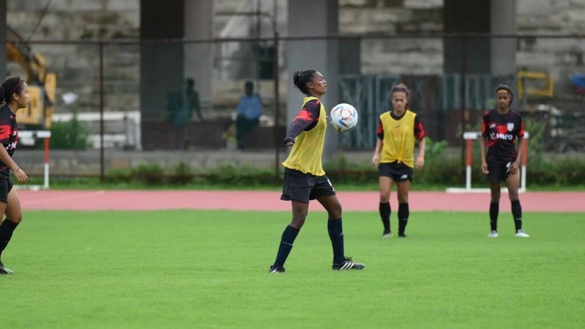 Sudha Tirkey is one of six players from Jharkhand who is part of the Indian squad for the U-17 Women's World Cup. Credit: AIFF media