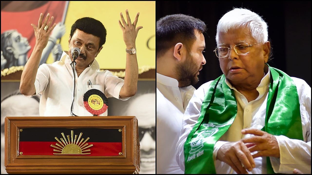 DMK chief M K Stalin (L) and RJD chief Lalu Prasad Yadav (R). Credit: PTI Photos