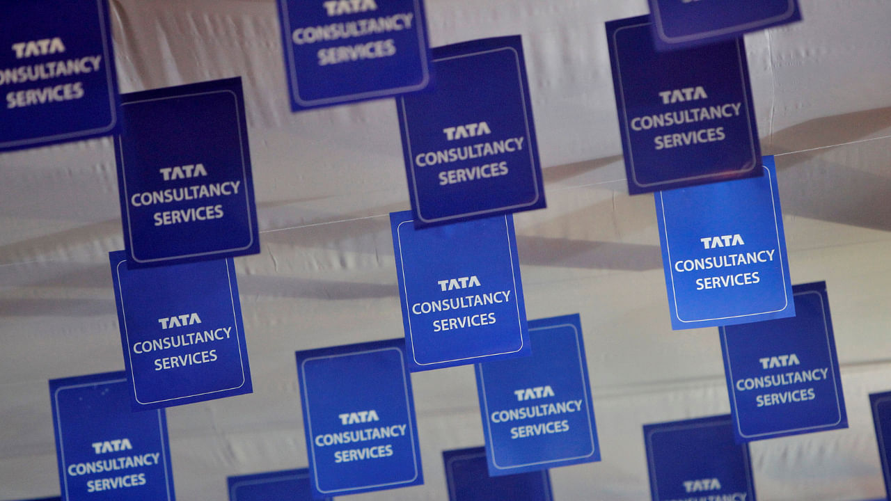 Logos of Tata Consultancy Services (TCS) are displayed at the venue of the annual general meeting of the software services provider in Mumbai, June 29, 2012. Credit: Reuters File Photo