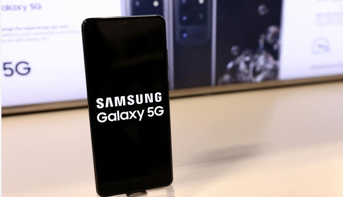 A 5G Samsung phone put on a display. Credit: Reuters File Photo