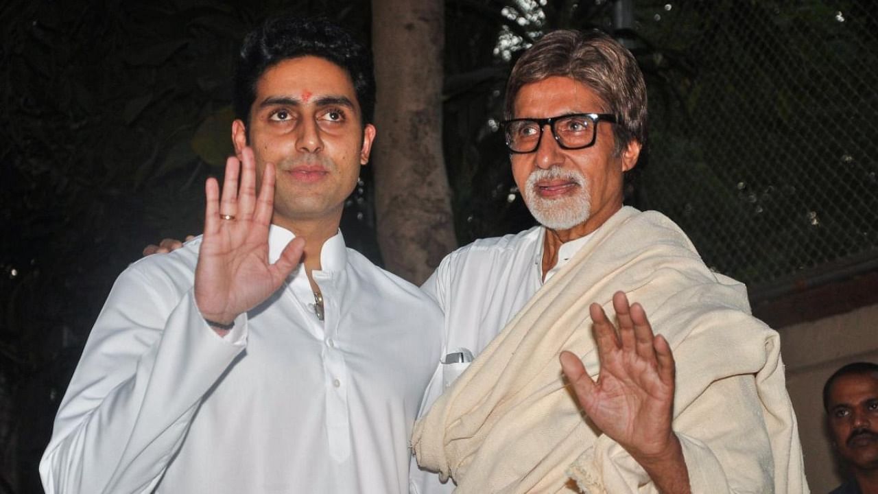 Abhishek Bachchan and Amitabh Bachhan. Credit: AFP Photo