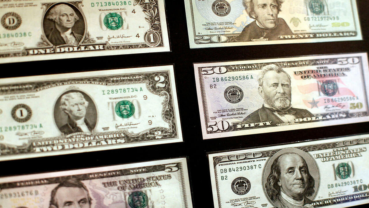 U.S. dollar banknotes are seen at the Museum of American Finance in New York. Credit: Reuters File Photo