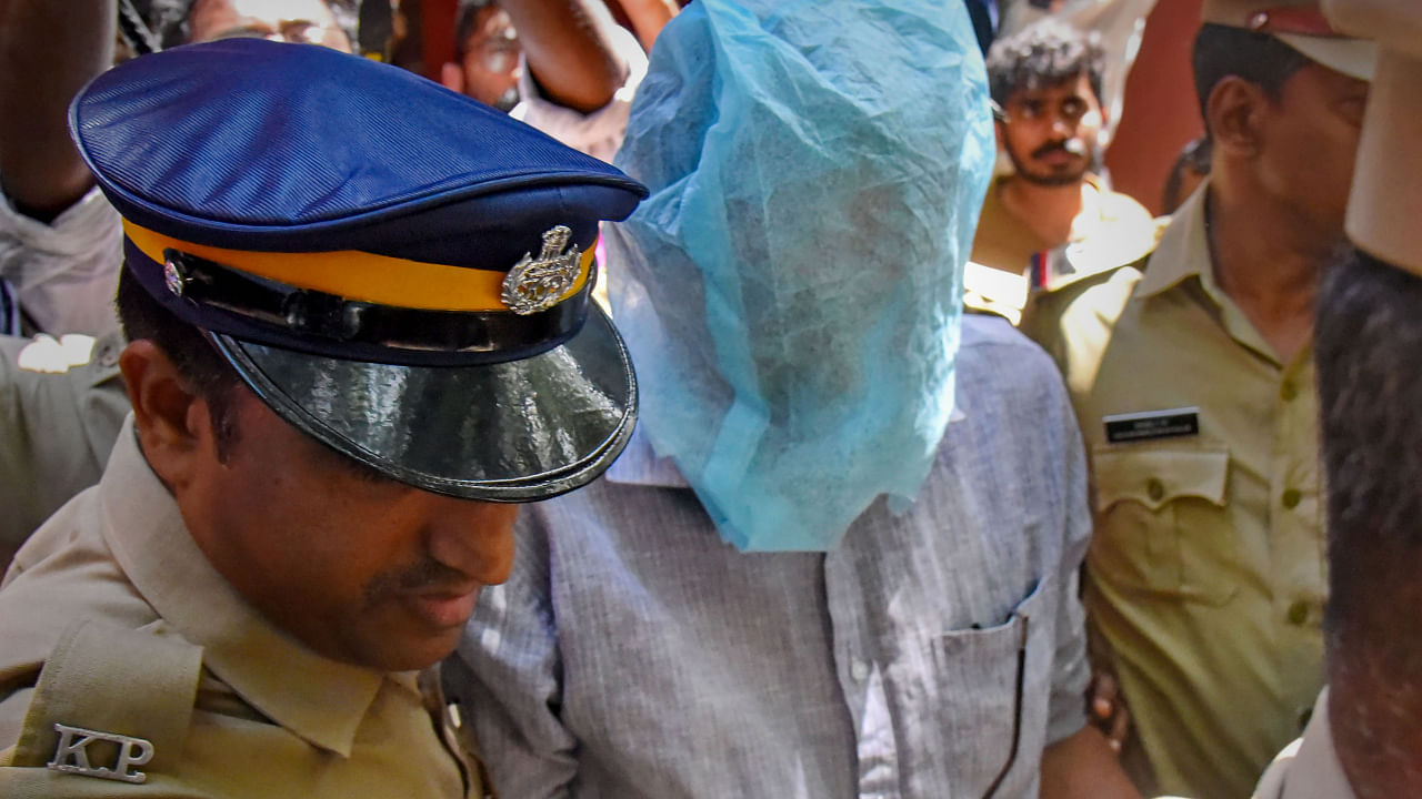 Bhagaval Singh, one of the accused in the Elanthoor 'human sacrifice' case, being produced at court, in Kochi. Credit: PTI Photo