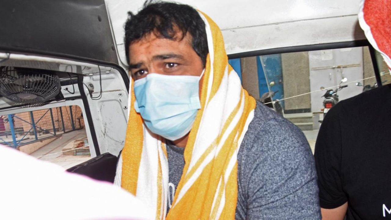 Olympic wrestler Sushil Kumar after he was arrested by police over alleged involvement in the murder of Sagar Dhankhad. Credit: AFP File Photo