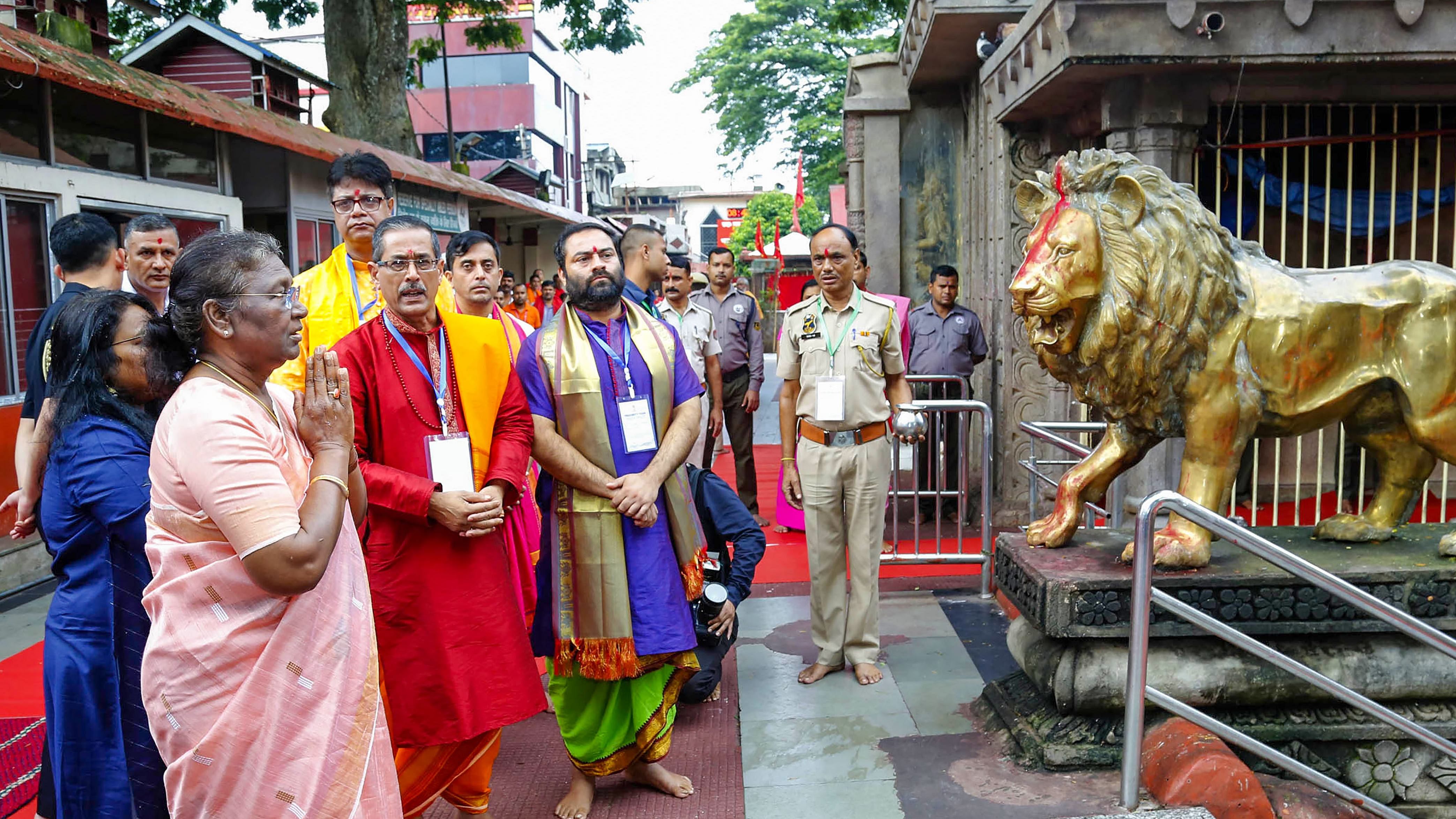 Earlier this year, Murmu had offered prayer at the temple during her visit to the city while campaigning for the presidential election. Credit: PTI Photo