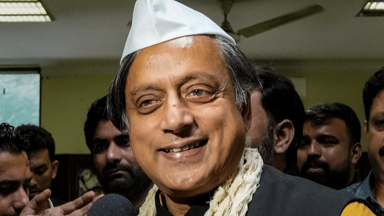 Lok Sabha MP and Congress presidential poll candidate Shashi Tharoor. Credit: PTI Photo