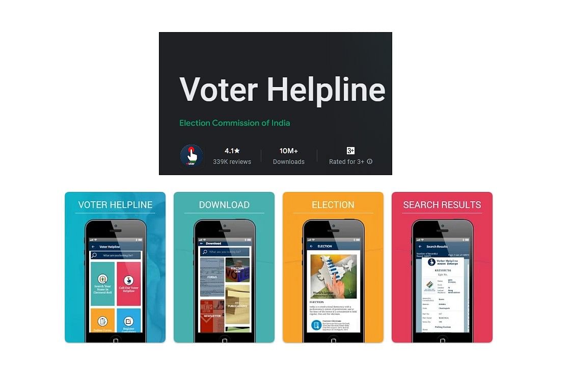 Voter Helpline app on Google Play Store (screengrab)