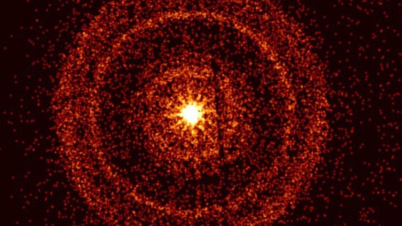 This picture provided by NASA on October 14, 2022 shows the Swift’s X-Ray Telescope capturing the afterglow of GRB 221009A about an hour after it was first detected. Credit: AFP Photo