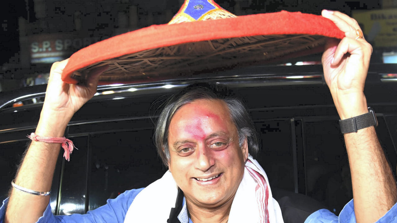 Congress presidential candidate Shashi Tharoor during an election campaign, in Guwahati. Credit: PTI Photo