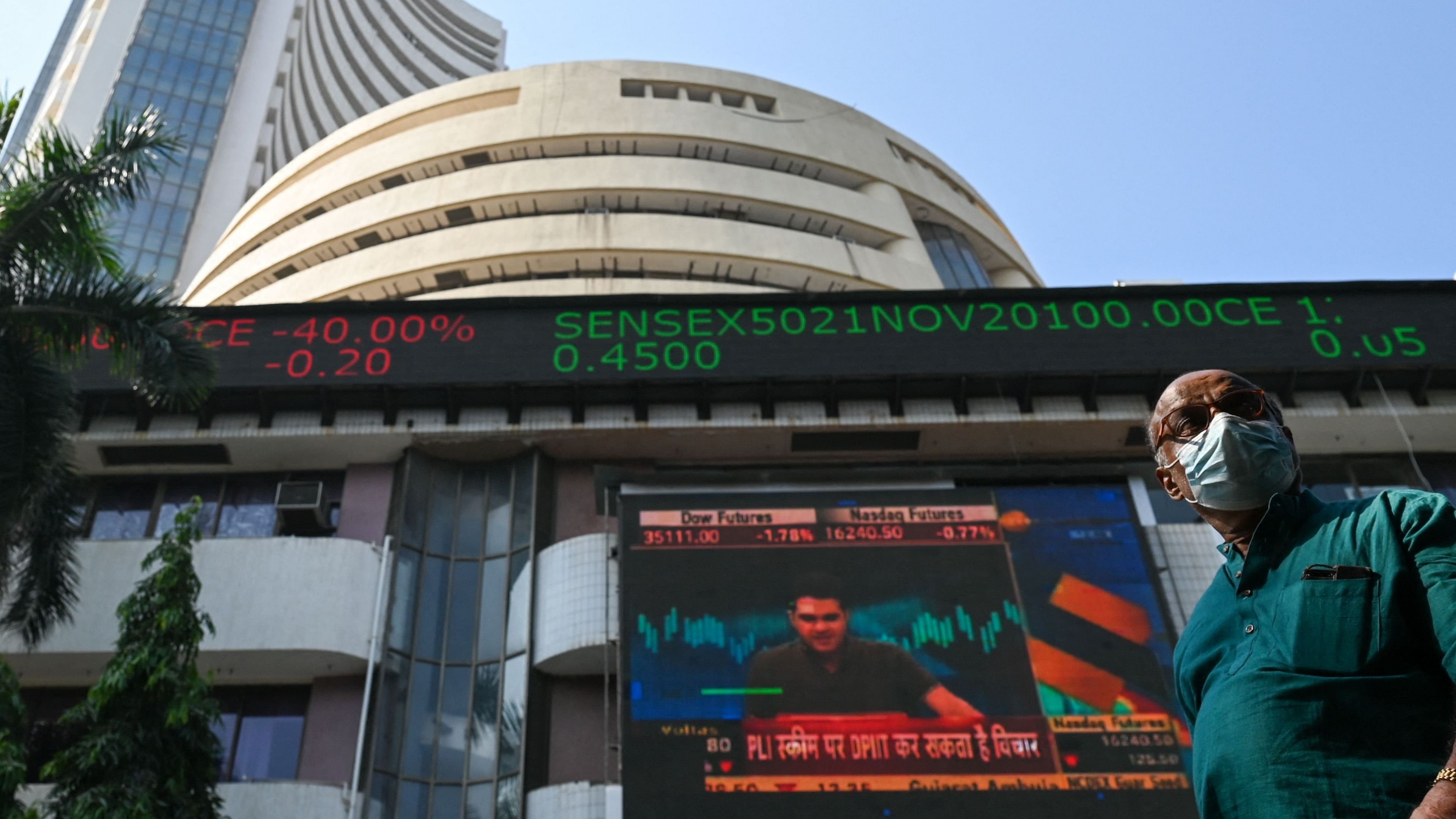 Last week, the 30-share BSE Sensex declined 271.32 points or 0.46 per cent. Credit: AFP Photo