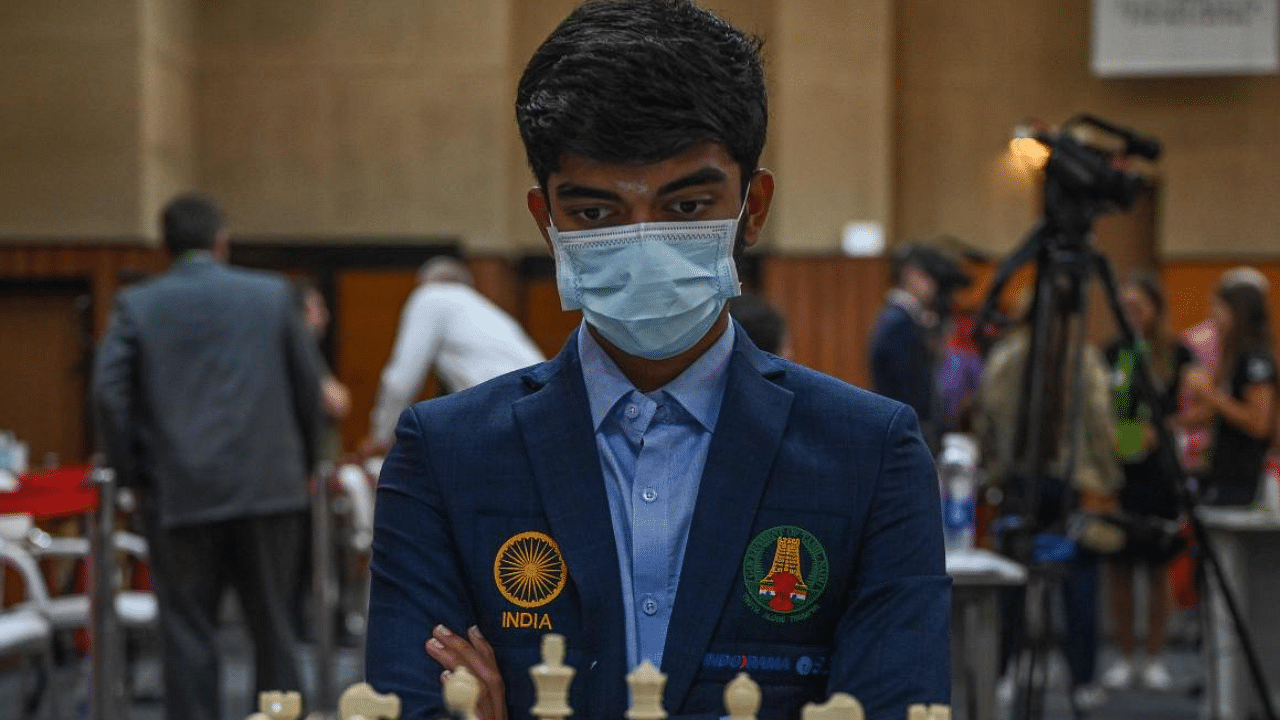 Indian Grandmaster Gukesh. Credit: AFP Photo