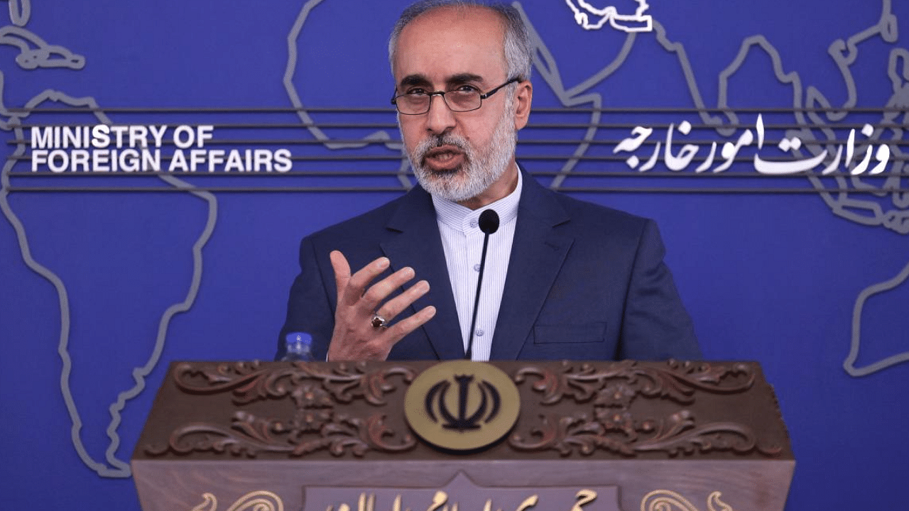 Iran's Foreign Ministry spokesman Nasser Kanani speaks during a press conference. Credit: AFP Photo