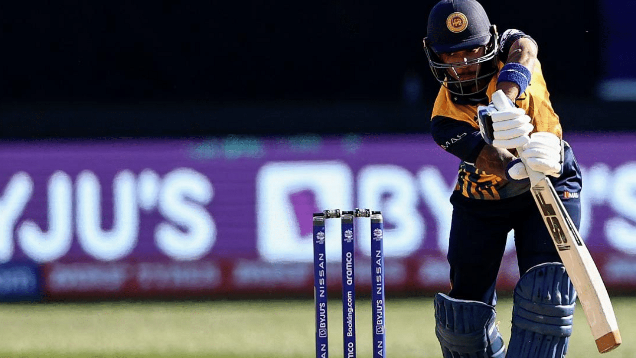 Sri Lanka's Pathum Nissanka bats during the Australia 2022 Twenty20 World Cup match. Credit: AFP Photo