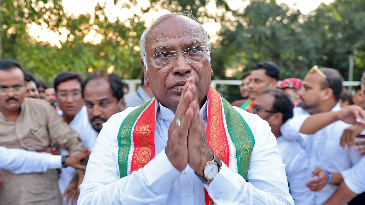 Mallikarjun Kharge, the newly elected president of the Congress party. Credit: Reuters Photo