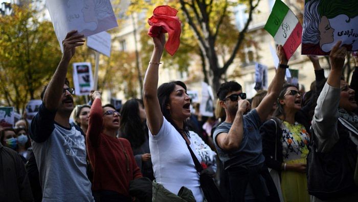 The protests erupted in response to the death of Amini, 22, after her arrest by the morality police in Tehran for allegedly violating the Islamic republic's strict dress code. Credit: AFP Photo