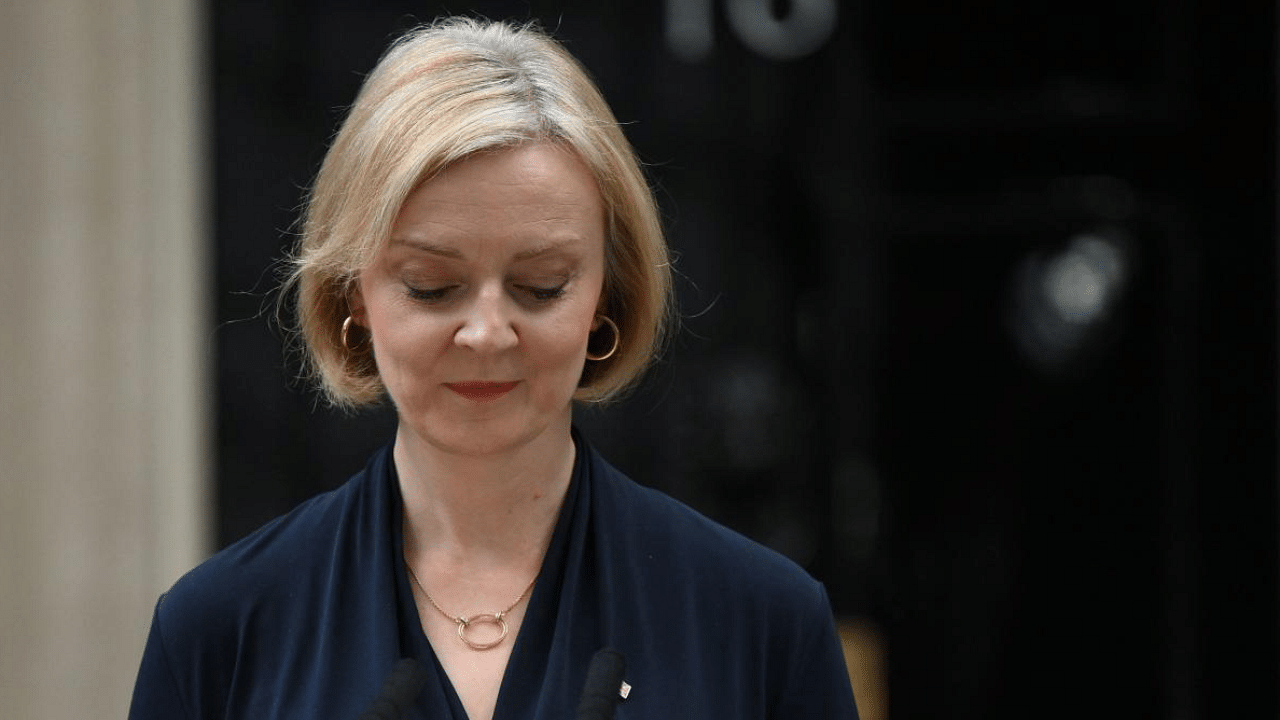 Liz Truss resigned as the UK Prime Minsiter after 45 days in office. Credit: AFP Photo