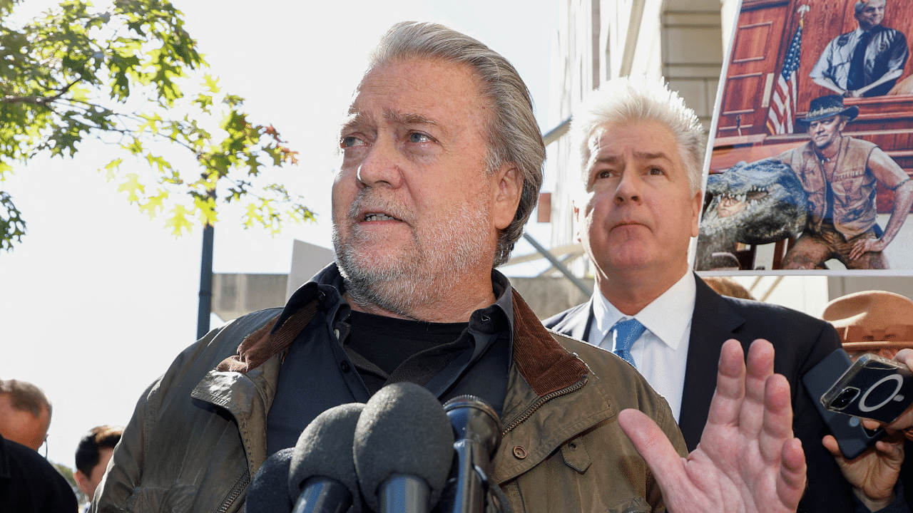 Steve Bannon, former White House chief strategist under former President Trump, departs his sentencing hearing in Washington. Credit: Reuters Photo