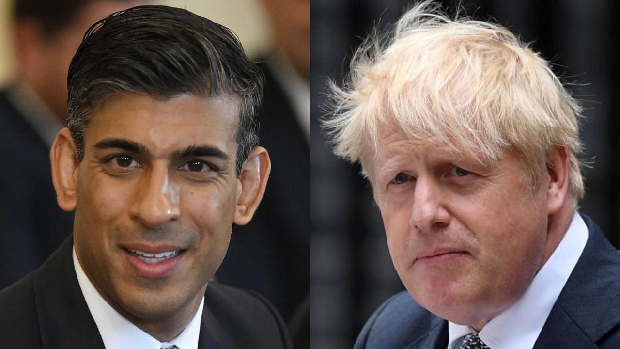 Rishi Sunak, Boris Johnson. Credit: AP, AFP Photos