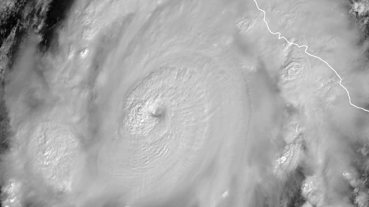 This satellite image from the National Oceanic and Atmospheric Administration shows Hurricane Roslyn approaching Mexico's Pacific coast. Credit: AFP Photo