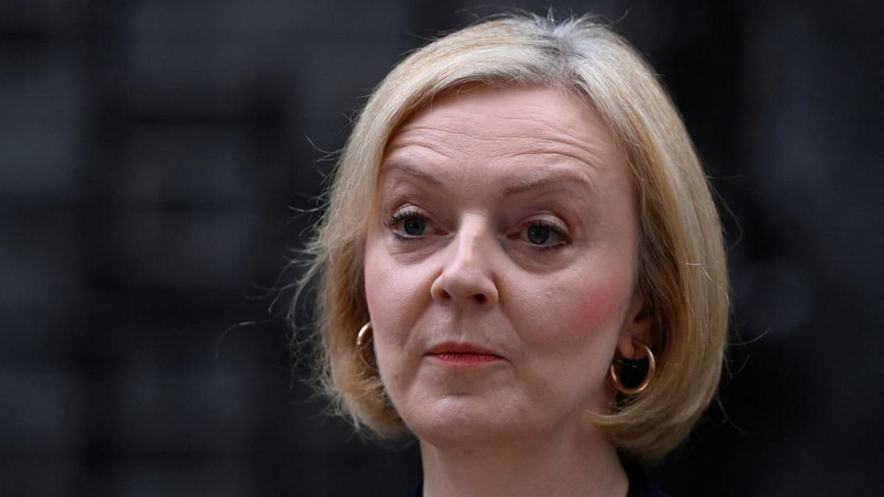 Liz Truss announces her resignation, outside Number 10 Downing Street, London, Britain October 20, 2022. Credit: Reuters Photo