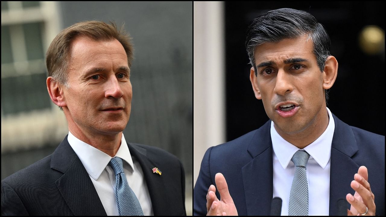 Jeremy Hunt (L) and Rishi Sunak (R). Credit: AFP Photos