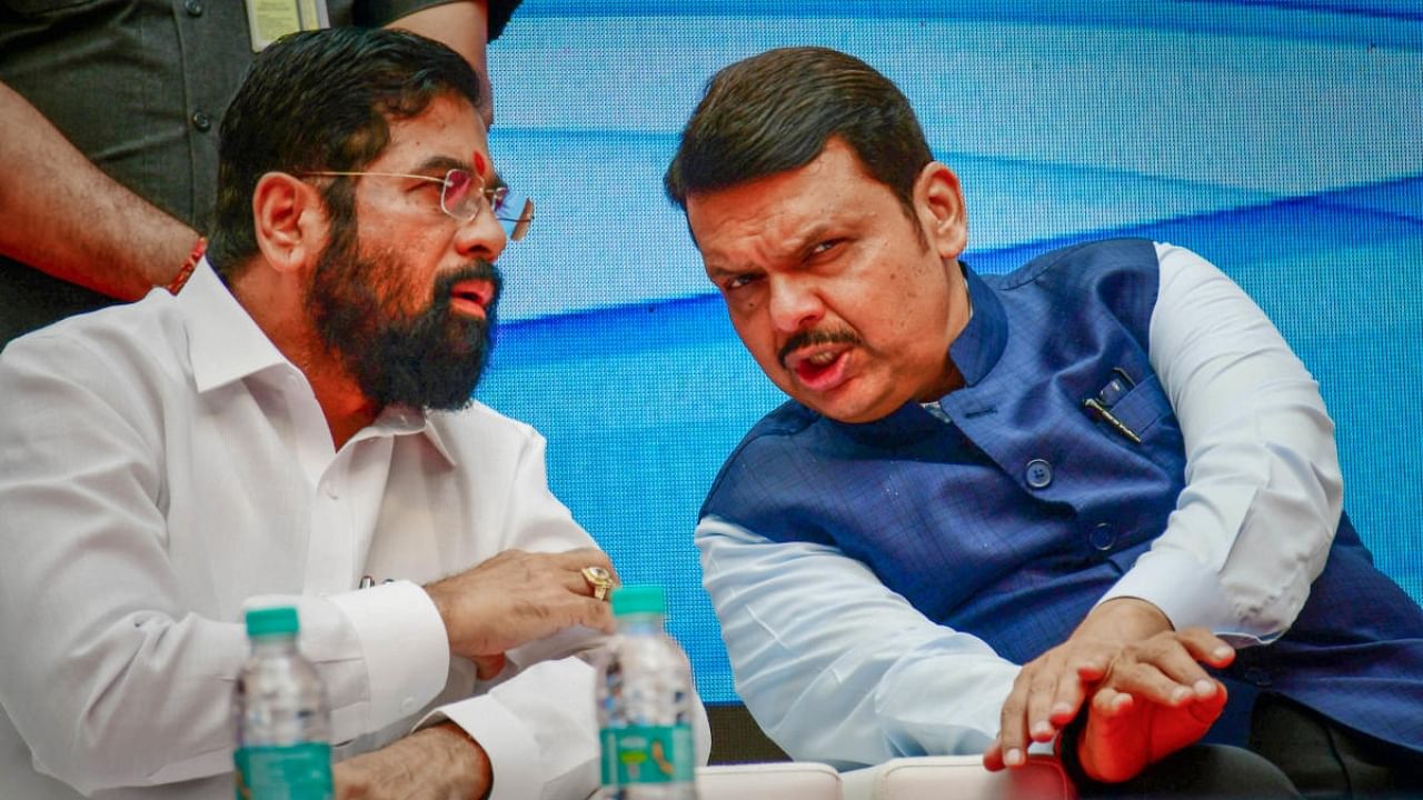 Maharashtra Chief Minister Eknath Shinde and his deputy Devendra Fadnavis. Credit: PTI Photo