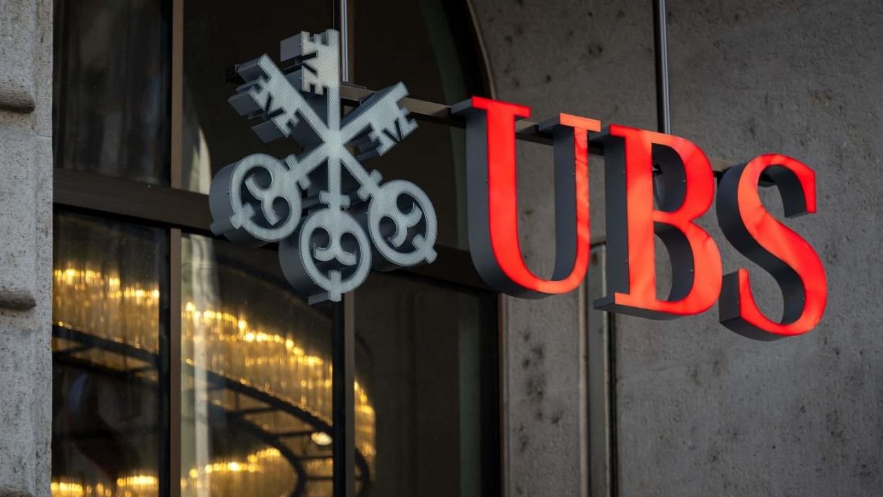 A signboard of the Swiss banking giant UBS on a branch in Basel, Switzerland. Credit: AFP Photo