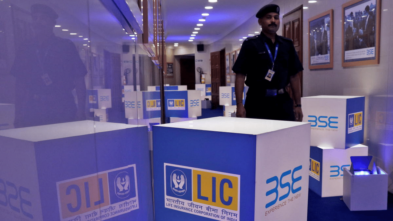 LIC IPO listing in Mumbai. Credit: Reuters Photo