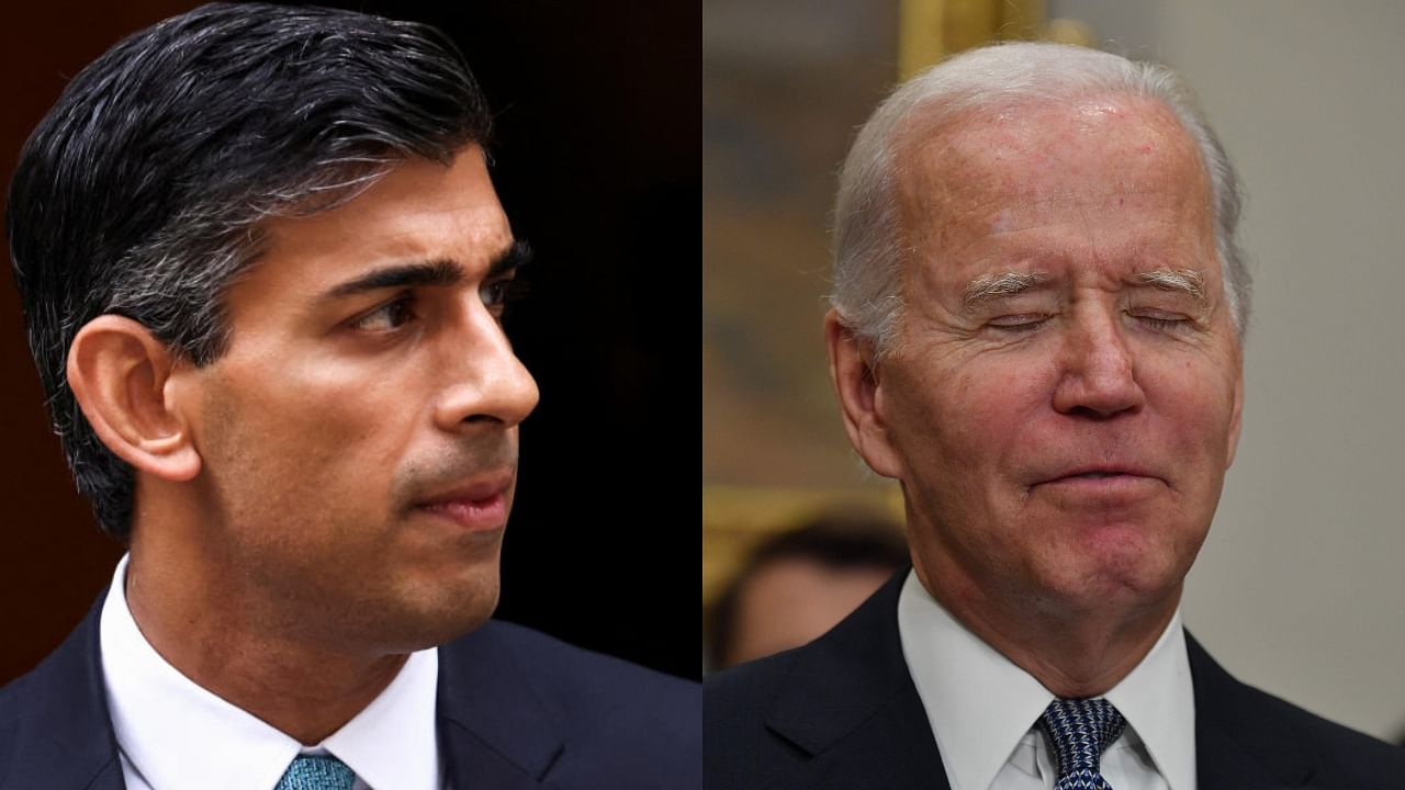 Rishi Sunak, Joe Biden. Credit: Reuters, AFP Photos