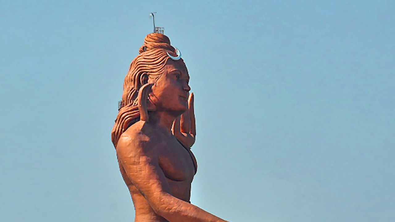  'Viswas Swaroopam', a 369 feet statue of Lord Shiva, at Nathdwara in Rajsamand district. Credit: PTI Photo