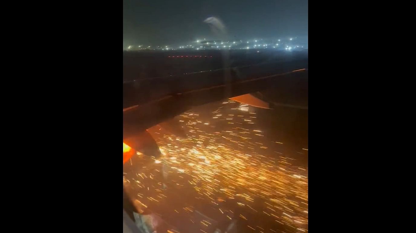 Screengrab of video taken by a passenger on the IndiGo flight. Credit: Twitter