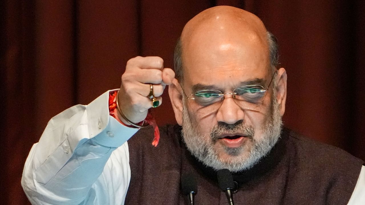 Shah was addressing students and teachers of the Sardar Patel Vidyalaya in Delhi. Credit: PTI Photo