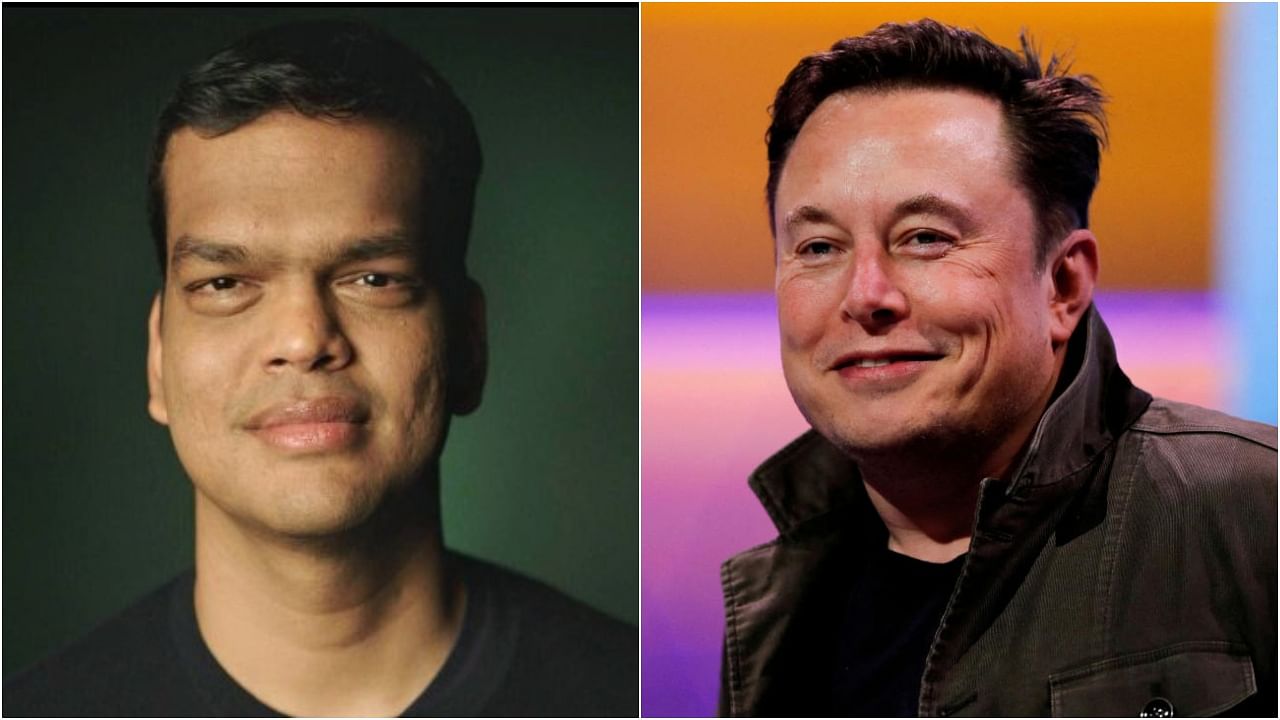 Indian-origin Sriram Krishnan(L) & SpaceX boss Elon Musk. Credit: Twitter / @sriramk & Reuters Photo