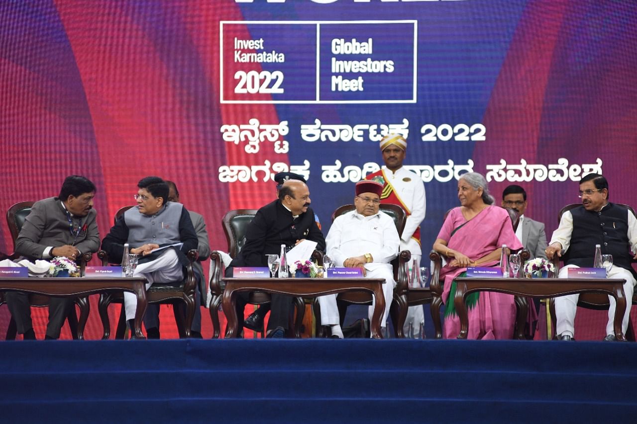 Ministers, leaders attend the Global Investors Summit, 2022. Credit: DH Photo/ Shivu