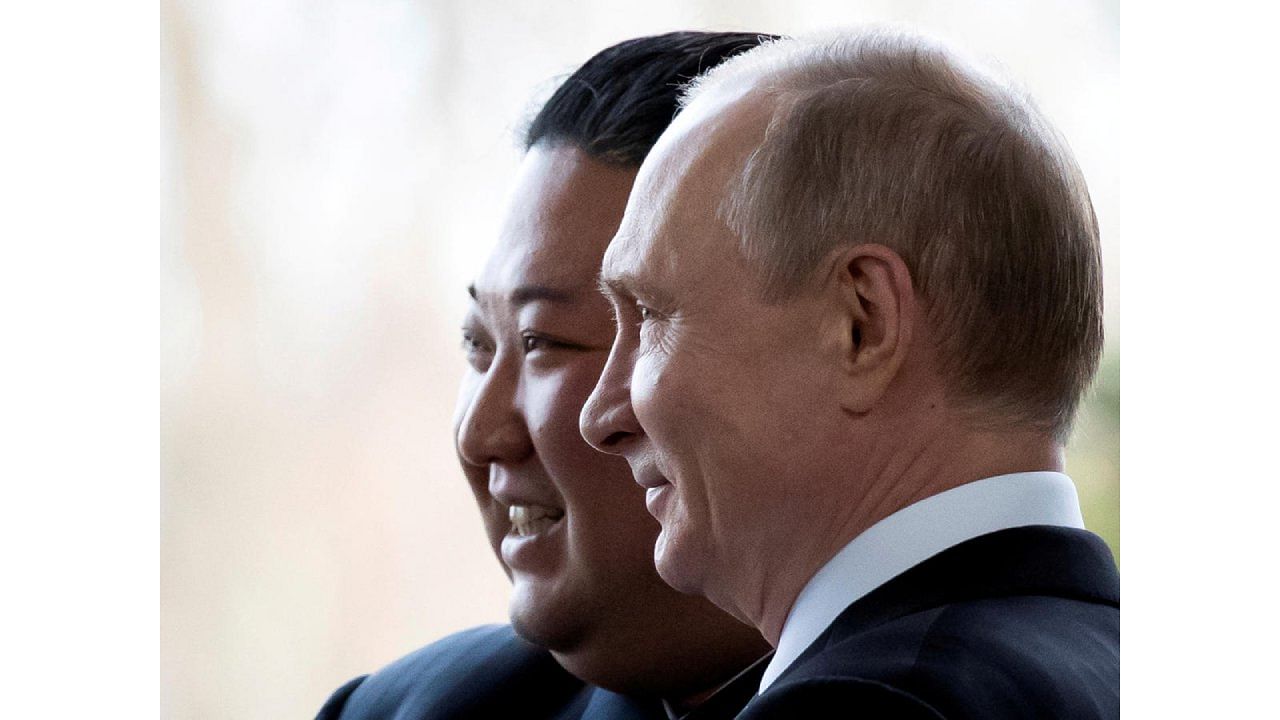 Russian President Vladimir Putin and North Korea's leader Kim Jong Un. Credit: REUTERS Photo