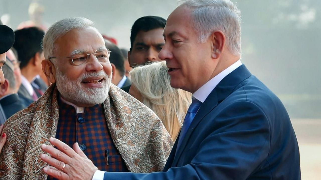 <div class="paragraphs"><p>Indian PM Narendra Modi and his Israel's Benjamin Netanyahu. </p></div>