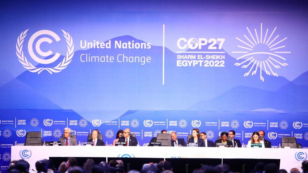 Delegates attend the opening ceremony of the 2022 United Nations Climate Change Conference, more commonly known as COP27, at the Sharm El Sheikh International Convention Centre. Credit: AFP Photo