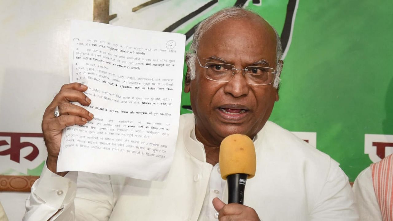 Congress chief Mallikarjun Kharge. Credit: PTI Photo