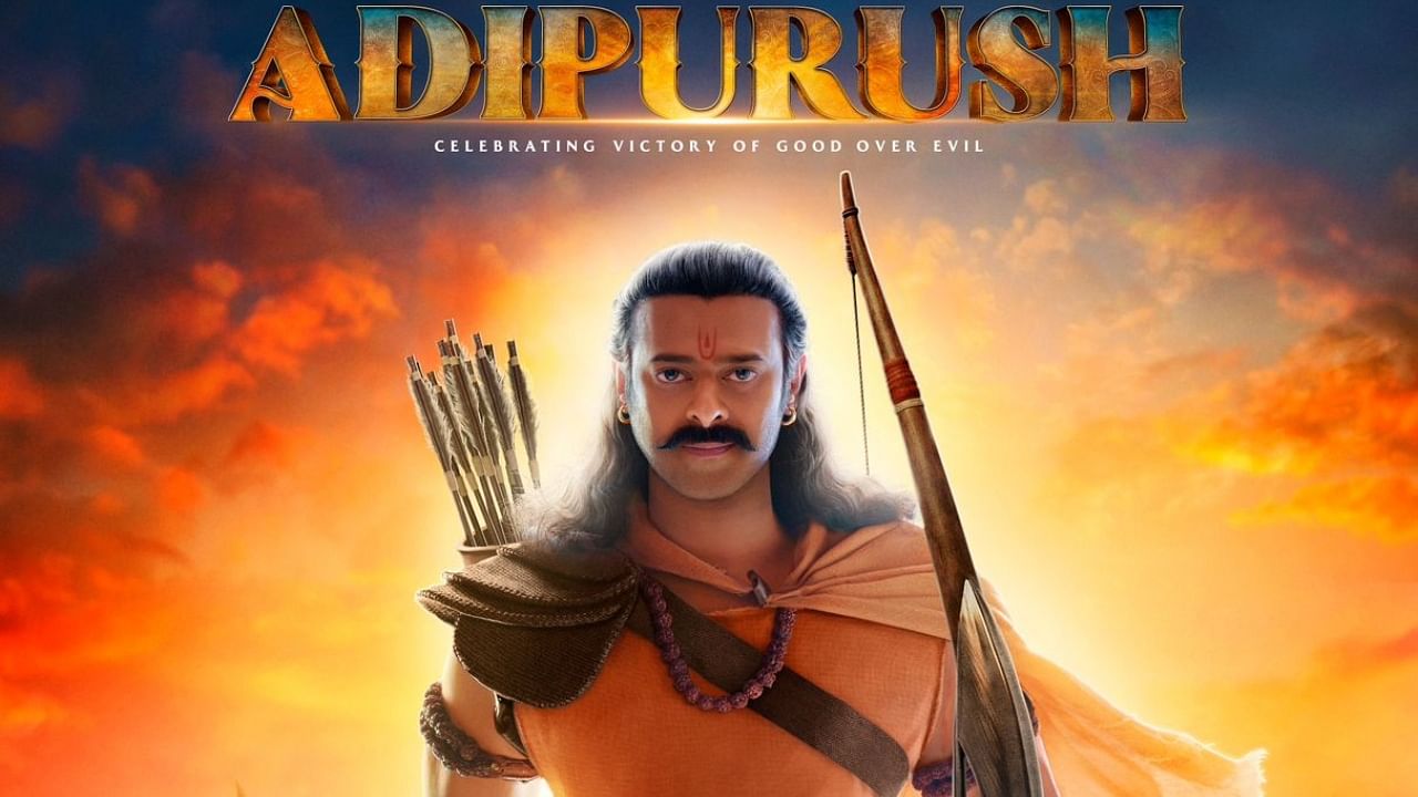 Poster of Adipurush featuring Prabhas. Credit: Special Arrangement