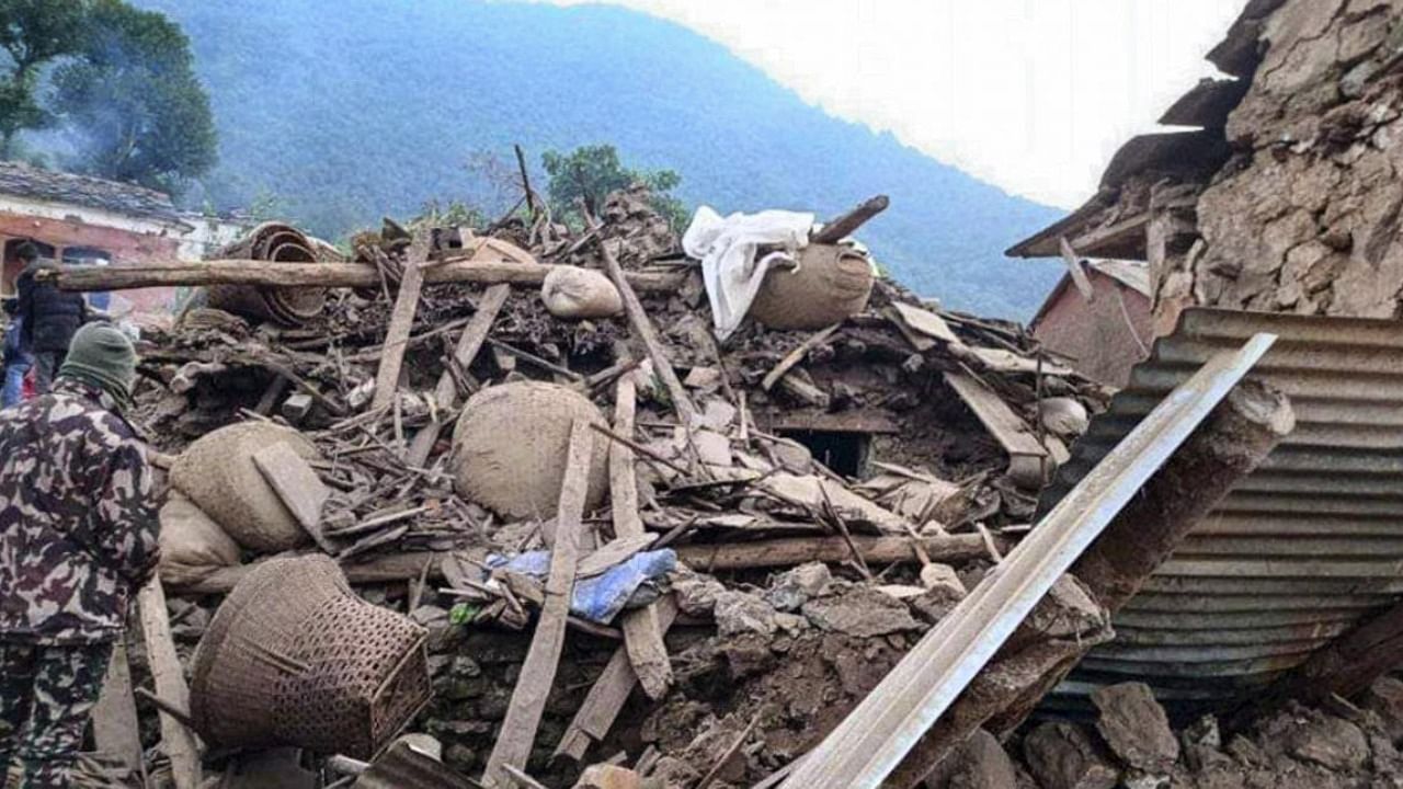 Army personnel conduct rescue operation after an earthquake, in Doti, Nepal. Credit: PTI Photo