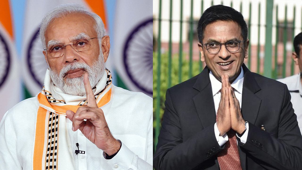 Narendra Modi, Justice D Y Chandrachud. Credit: PTI Photos