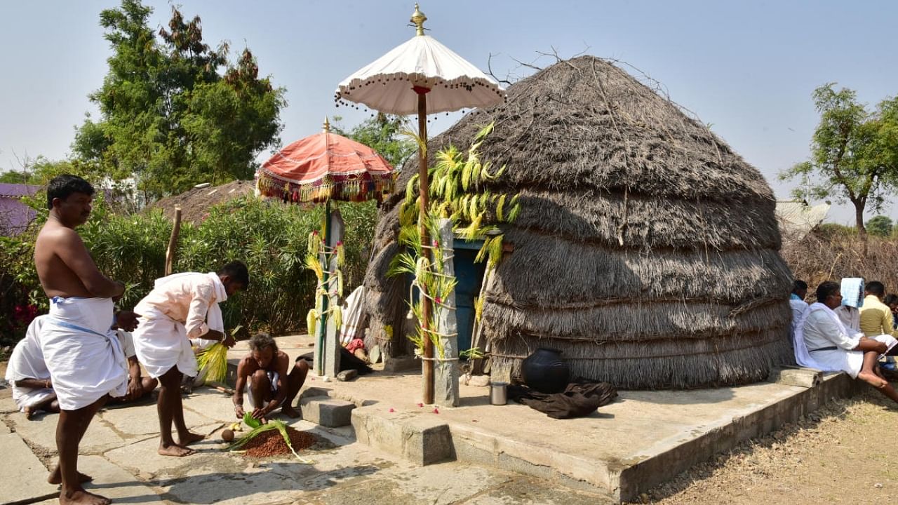 Views of traditional Kadugolla 'gubbas', the heart of the community's age-old traditions. Credit: Photos by Sharath Hegde