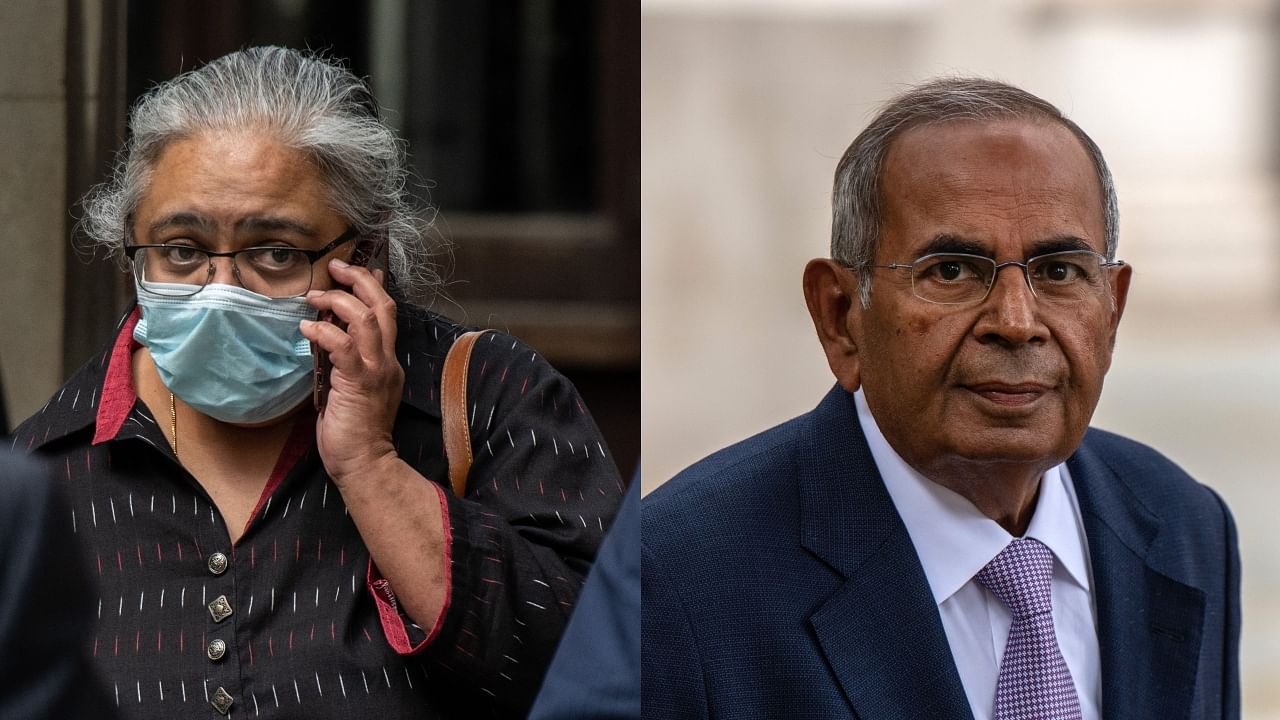 Vinoo Hinduja and Gopichand Hinduja outside the Royal Courts of Justice in London. Credit: Bloomberg Photo