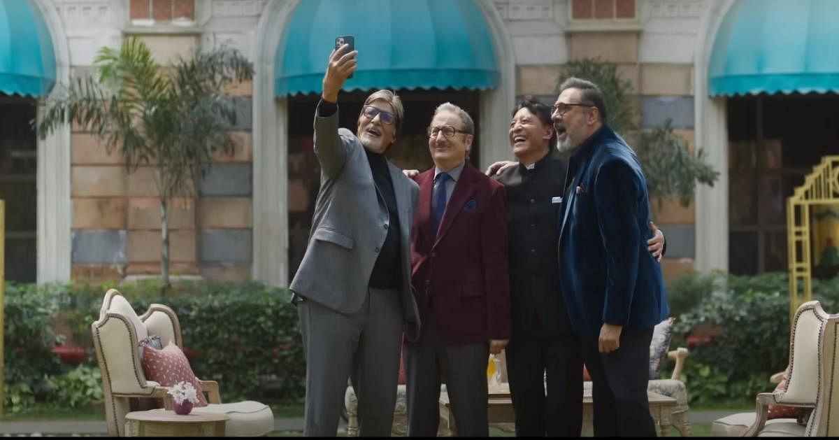 Amitabh Bachchan, Anupam Kher, Danny Denzongpa, and Boman Irani play four elderly friends. Credit: Special Arrangement